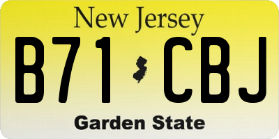 NJ license plate B71CBJ