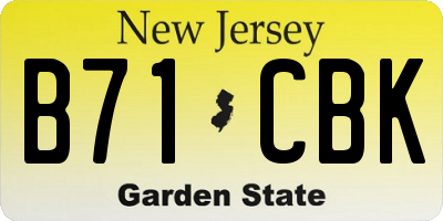 NJ license plate B71CBK