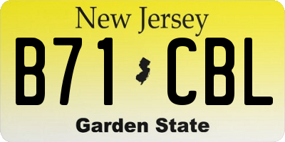 NJ license plate B71CBL