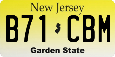 NJ license plate B71CBM
