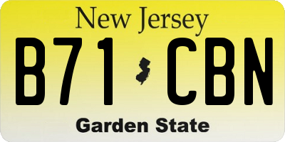 NJ license plate B71CBN