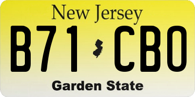 NJ license plate B71CBO