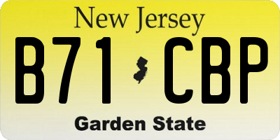NJ license plate B71CBP