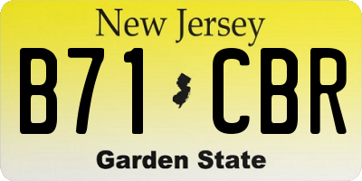 NJ license plate B71CBR