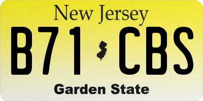 NJ license plate B71CBS