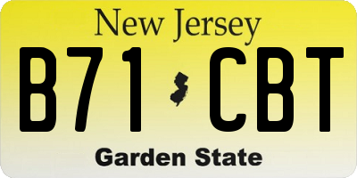 NJ license plate B71CBT