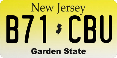 NJ license plate B71CBU