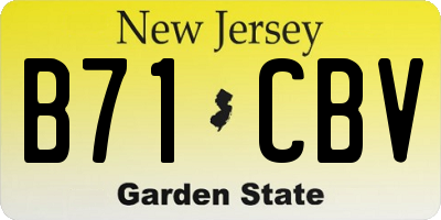 NJ license plate B71CBV