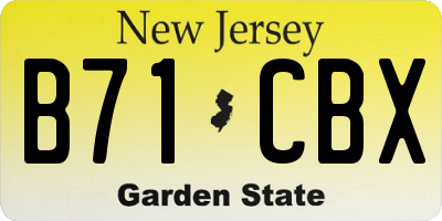 NJ license plate B71CBX