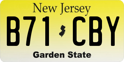NJ license plate B71CBY