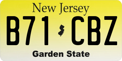 NJ license plate B71CBZ