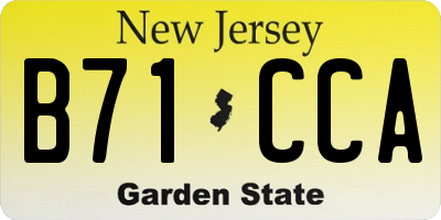 NJ license plate B71CCA
