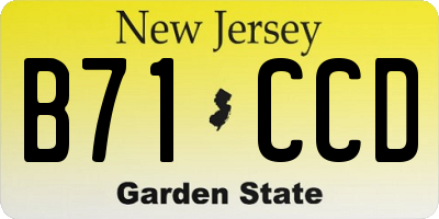 NJ license plate B71CCD