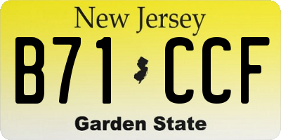 NJ license plate B71CCF