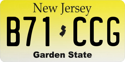 NJ license plate B71CCG