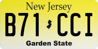 NJ license plate B71CCI