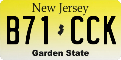 NJ license plate B71CCK