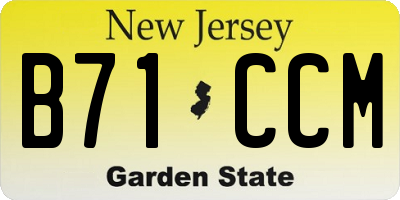 NJ license plate B71CCM