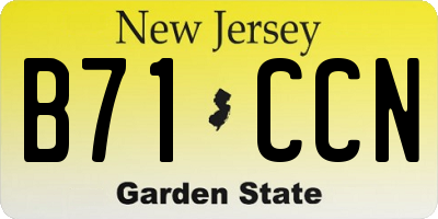 NJ license plate B71CCN
