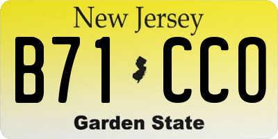 NJ license plate B71CCO