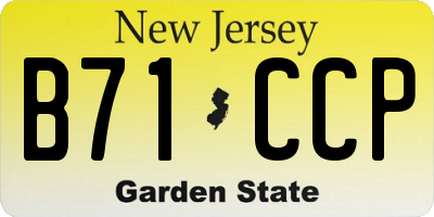 NJ license plate B71CCP