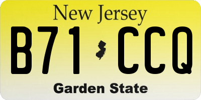 NJ license plate B71CCQ