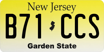 NJ license plate B71CCS