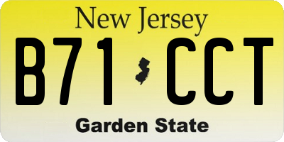 NJ license plate B71CCT