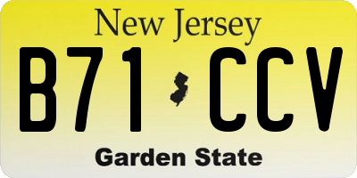 NJ license plate B71CCV