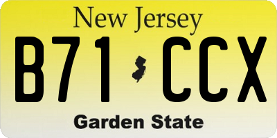 NJ license plate B71CCX