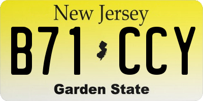 NJ license plate B71CCY