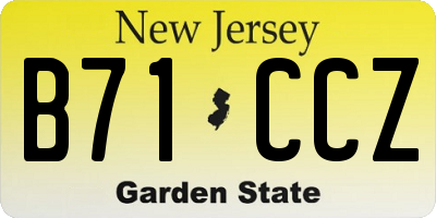 NJ license plate B71CCZ