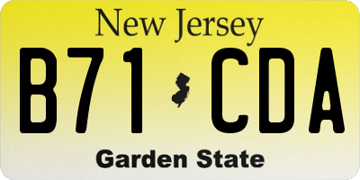 NJ license plate B71CDA