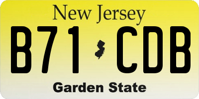 NJ license plate B71CDB