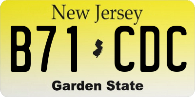 NJ license plate B71CDC