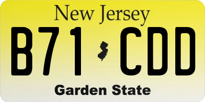 NJ license plate B71CDD