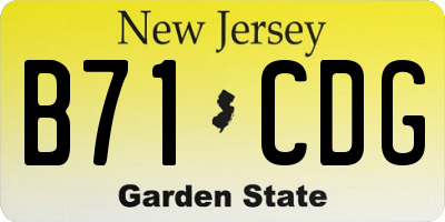 NJ license plate B71CDG