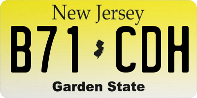 NJ license plate B71CDH