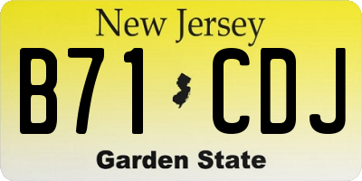 NJ license plate B71CDJ