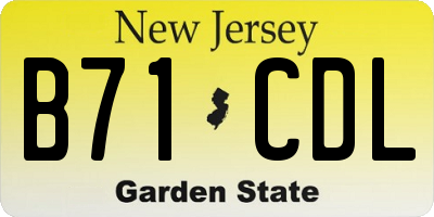 NJ license plate B71CDL