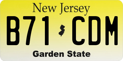 NJ license plate B71CDM
