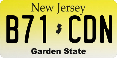 NJ license plate B71CDN