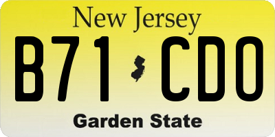 NJ license plate B71CDO