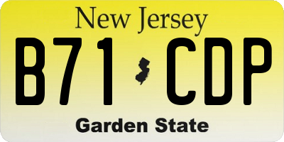 NJ license plate B71CDP