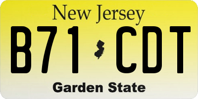 NJ license plate B71CDT