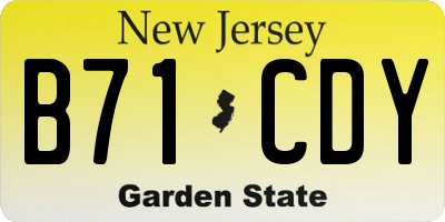 NJ license plate B71CDY