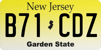 NJ license plate B71CDZ