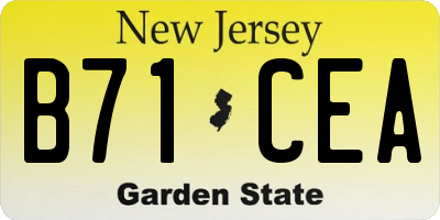 NJ license plate B71CEA