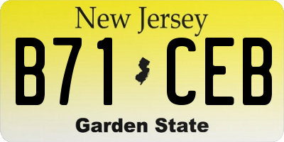 NJ license plate B71CEB