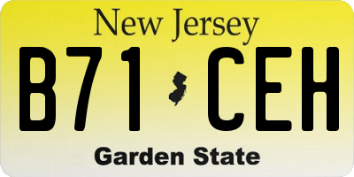 NJ license plate B71CEH